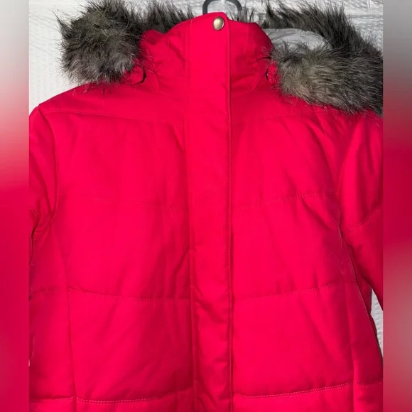 Columbia Women's bright pink ski/snow puffer jacket size M removable snap hood